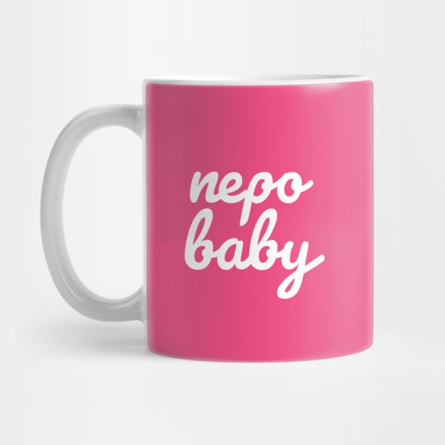 Nepo Baby White Cursive Typography Funny by ellenhenryart